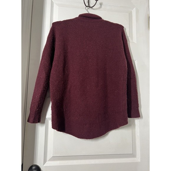 Madewell wool blend sweater size small turtleneck maroon - Picture 5 of 7